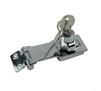 DAZZLEEX Cerrojo y grapa de bloqueo de aleación de zinc resistente con llaves para cobertizo, garaje, armario, cajón, taquilla, herramientas o caja de almacenamiento, fijaciones ocultas, fácil