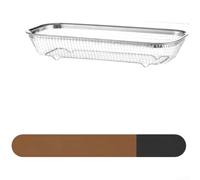 DAZZLEEX Cesta escurridora de platos expandible de acero inoxidable para cocina, colador de verduras y secado de platos con diseño de malla multicompartimento, 12.8-20.3 pulgadas, L (K)