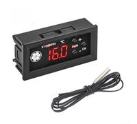 DAZZLEEX Controlador digital de velocidad del ventilador con sonda de temperatura para refrigeración de servidor de PC de 4 cables, regulación de 1-100% RPM CC 12 V hasta 3.5 A Pantalla en tiempo real