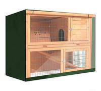 DAZZLEEX Cubierta impermeable para conejera con ventana transparente para protección de jaula de animales pequeños al aire libre, polvo, viento, nieve, 122 x 50 x 105 cm, color negro (verde)