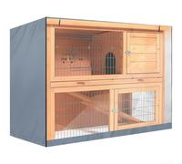 DAZZLEEX Cubierta impermeable para conejera con ventana transparente para protección de jaula de animales pequeños al aire libre, polvo, viento, nieve, 122 x 50 x 105 cm, negro (gris)