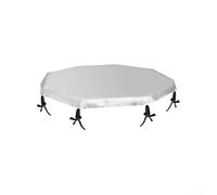 DAZZLEEX Cubierta octogonal para corralito para mascotas, toldo protector solar 210D, tela Oxford, protección contra la lluvia para recinto al aire libre, 25.6 pulgadas, color negro (plata)