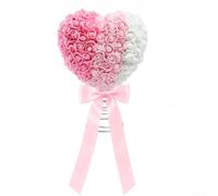 DAZZLEEX Decoración para árbol del día de San Valentín con corazón 3D rosa y diseño de lazo para decoración de bodas, fiestas, color rojo, 29,5 cm (B)