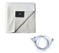 DAZZLEEX Earthings - Manta de algodón y poliéster de fibra plateada con cordón de conexión a tierra para un mejor sueño y relajación, 50 x 70 cm (blanco)