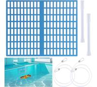 DAZZLEEX Escudo de skimmer de piscina para piscinas Intex con cubierta de desechos azul de 1.5 pulgadas de doble ajuste macho y protector de hojas de poste telescópico para mantenimiento de piscinas