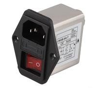 DAZZLEEX Filtro de alimentación tipo zócalo IEC con interruptor de seguridad de luz, modelos CW2B-T/CW2C-T, estuche, clasificaciones actuales de 3A/6A/10A para comunicación, mecánica, luz (CW2B-6A-T)
