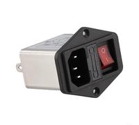 DAZZLEEX Filtro de alimentación tipo zócalo IEC con interruptor de seguridad de luz, modelos CW2B-T/CW2C-T, estuche, clasificaciones actuales de 3A/6A/10A para comunicación, mecánica, luz (CW2B-3A-T)