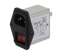 DAZZLEEX Filtro de alimentación tipo zócalo IEC con interruptor de seguridad de luz, modelos CW2B-T/CW2C-T, estuche, clasificaciones actuales de 3A/6A/10A para comunicación, mecánica, luz (CW2B-10A-T)