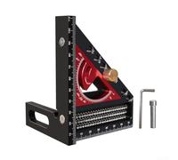 DAZZLEEX Juego cuadrado multiángulo con pasador de posicionamiento de ángulo y agujeros de escritura cuadrados en T, regla de ángulo de metal y triángulo pequeño para medición, marcado y colocación