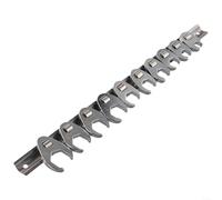 DAZZLEEX Juego de 10 llaves de pie de cuervo, acero al carbono, llave de pata de gallo de ajuste métrica, llave de extremo abierto, herramienta industrial de 10-22 mm