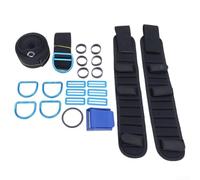 DAZZLEEX Juego de arnés de montaje trasero ajustable para buceo con almohadilla de hombro de neopreno y herrajes de acero inoxidable para accesorios de plano trasero BCD, negro (azul)