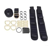 DAZZLEEX Juego de arnés de montaje trasero de buceo ajustable con almohadilla de hombro de neopreno y herrajes de acero inoxidable para accesorios de plano trasero BCD, negro (dorado)