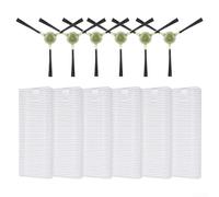 DAZZLEEX Kit de repuesto de 6 filtros y 6 cepillos laterales para robot aspirador Lefant M330 M330 Pro, soporta superficies de aire y alfombras más limpias
