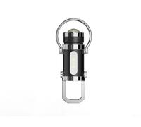DAZZLEEX Llavero multifuncional linterna 1200lm COB LED con 7 modos SOS estroboscópico tipo C recargable banco de energía impermeable gancho portátil para acampar senderismo negro (G)