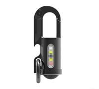 DAZZLEEX Llavero multifuncional linterna 1200lm COB LED con 7 modos SOS estroboscópico tipo C recargable banco de energía impermeable gancho portátil para acampar senderismo negro (A)