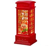 DAZZLEEX Luz nocturna de Año Nuevo chino Dios de la riqueza Decoraciones Base llena de agua Linterna de brillo suave para festival de primavera Decoración de escritorio para el hogar Plástico rojo