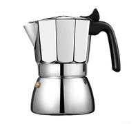 DAZZLEEX Moka Pot - Cafeteras de acero inoxidable para estufa de inducción de gas, camping, cocina, uso doméstico (300 ml)