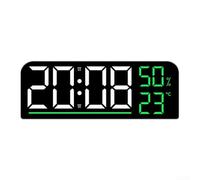 DAZZLEEX Pantalla grande LED Reloj Temperatura y humedad Pantalla Cuatro niveles de brillo Función de temporizador de alarma dual para oficina en casa (verde)