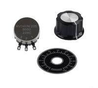 DAZZLEEX Potenciómetro de carbono cónico giratorio 5K Ohm RV24YN 20S B502 con perilla para control de velocidad del motor inversor 3 terminales resistencia variable 2W 6x10mm eje