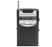 DAZZLEEX Radio de bolsillo portátil, bandas AM/FM con altavoz, funciona con pilas para actividades al aire libre, emergencias para noticias, música, 5,8 x 2 x 10 cm (negro)