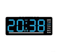 DAZZLEEX Reloj de pared digital LED grande con temporizador de cuenta regresiva hacia adelante, interfaz USB, memoria de apagado, reloj despertador electrónico para oficina, escuela, hogar, verde