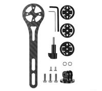 DAZZLEEX T700 Fibra de Carbono Bike Computer Mount Integrated Handlebar Extender con Adaptador de Cámara de Acción para Ciclismo GPS Cronómetro Negro 14.5cm