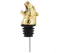 DAZZLEEX Tapón de botella de bebidas de corcho de cabeza de leopardo de vino Tapón de botella de animales Tapón de corcho de vino para vino Champagne Cerveza (Oro)