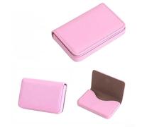 DAZZLEEX Tarjetero de piel sintética de diseño eficiente que mantiene tu identidad profesional organizada con estilo, Pink