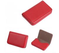 DAZZLEEX Tarjetero de piel sintética de diseño eficiente que mantiene tu identidad profesional organizada con estilo, Red