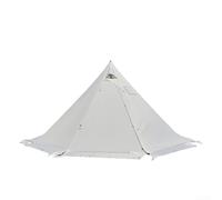 DAZZLEEX Tienda de campaña familiar grande con diseño de pirámide con puertas dobles, impermeable, transpirable, tela 210T, tienda tipi para acampar al aire libre observación de aves (blanco grisáceo)