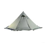 DAZZLEEX Tienda de campaña piramidal al aire libre con agujero de humo, refugio de camping impermeable para fotografía de 4 estaciones, observación de aves con puertas dobles y ventanas de ventilación