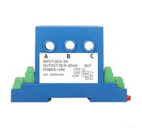 DAZZLEEX Transmisor de corriente CA trifásico 4-20mA salida para monitoreo de energía Gestión de energía Industrial 50Hz módulo de aislamiento de señal sinusoidal azul (0-20A)