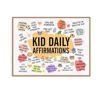 Dazzlewall Afirmaciones Diarias para Niños, Póster Motivacional para Habitación Infantil Guardería 30×40 cm Sin Marco