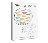 Dazzlewall Arte de Pared Circles Of Control, Cartel Motivacional Simple Positivo, Arte de Salud Mental de Mentalidad de Crecimiento para la Oficina de Terapia, 30x40 cm Enmarcado