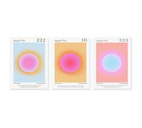 Dazzlewall Cuadros Decorativos de Numeros de Angeles, 111 222 333, Posters de Aura de Energia Gradiente, Posters Decoracion Espiritual Astrologia para Dormitorio Salon 30x40 cm Sin Marco Set de 3