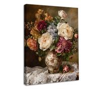 Dazzlewall Decoración de Arte de Pared Floral Clásica, Maximalismo Vintage Flores en Pintura de Jarrón Impresión de Arte de Estética Retro para Decoración de Sala de Estar, 30x40 cm Enmarcado