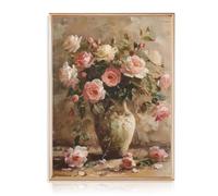 Dazzlewall Flor de la Vendimia Arte de la Pared Lienzo País Francés Floral en Florero Impresiones Pintura al Óleo para Dormitorio Sala de Estar 30x40 cm Sin Marco