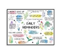 Dazzlewall Póster de Arte de Pared Daily Reminders, Póster de Pared Con Citas Motivacionales para Decoración de Dormitorio de Sala de Estar de Oficina 40x30 cm Sin Marco