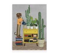 Dazzlewall Póster de Arte de Pared de Animales Divertidos Cuadro de Arte de Pared de Perro Peculiar Para Dormitorio Baño Decoración de La Sala de Estar 30×40 cm Sin Marco