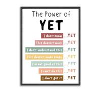 Dazzlewall Póster El Poder del Todavía, Arte Motivacional de Mentalidad de Crecimiento y Salud Mental para Decoración de Oficina de Terapia o Aula, 12x16 Pulgadas Sin Enmarcar