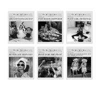 Dazzlewall Set de 6 Piezas Arte de Pared Tendencias Feminismo, Lienzo de Póster Feminista Funky de Periódico Vintage para Dormitorio de Chica 20×25 cm Sin Marco