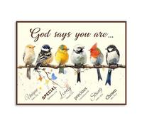 Dazzlewall Verso de La Biblia Impresión de Arte de Pared Motivacional, Cita Inspiradora Cuadro de Pájaros Para Baño Dormitorio Decoración de Sala de Estar 30×40 cm Sin Marco