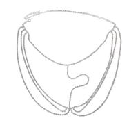 Dazzling - Cadena multicapa de velo multicapa, accesorio de fiesta de máscaras, accesorio único para la cara, cadena dorada