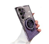 Dazzling Folding Bracket That Sparkles Case Cover for Samsung S Series, Gradient Glitter Anti-Fall Folding Bracket That Sparkles Case Cover (S23 Ultra,Purple)