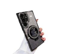 Dazzling Folding Bracket That Sparkles Case Cover for Samsung S Series, Gradient Glitter Anti-Fall Folding Bracket That Sparkles Case Cover (S25,Black)