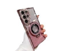 Dazzling Folding Bracket That Sparkles Case Cover for Samsung S Series, Gradient Glitter Anti-Fall Folding Bracket That Sparkles Case Cover (S23 Plus,Pink)