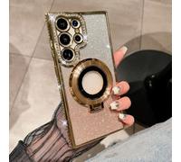 Dazzling Folding Bracket That Sparkles Phone Case Cover for Samsung, Sparkling Dazzle Folding Stand Cases (Gold,S22)