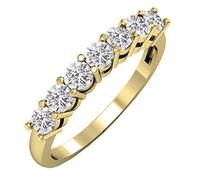 DazzlingRock Collection 0.80 Carat (ctw) 18K Round Lab Grown White Diamond Ladies Wedding Band 3/4 CT, Yellow Gold, Size 4