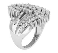 DazzlingRock Collection Anillo de plata de ley 925 con diamantes blancos redondos de 2,00 quilates para mujer, talla 8,5