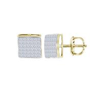 Dazzlingrock Collection Aretes cuadrados de diamantes de princesa de 1,47 quilates (quilates) de oro amarillo de 14 quilates, Diamante Oro amarillo, Diamante